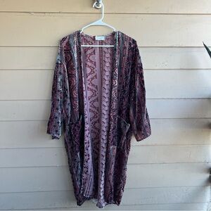 Dress Forum Bohemian Burnout Velvet Kimono - Size M Hippie Peasant
